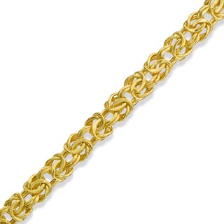 6mm Byzantine Chain Bracelet in 10K Gold Bonded Sterling Silver - 7.5"
