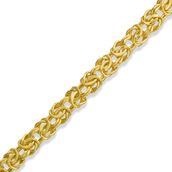 6mm Byzantine Chain Bracelet in 10K Gold Bonded Sterling Silver - 7.5"