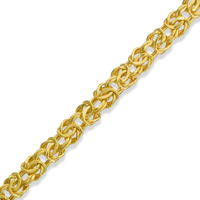 6mm Byzantine Chain Bracelet in 10K Gold Bonded Sterling Silver - 7.5"