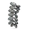 Thumbnail Image 1 of Marquise-Cut Black Cubic Zirconia Ear Cuff Single Earring in Grey Metal