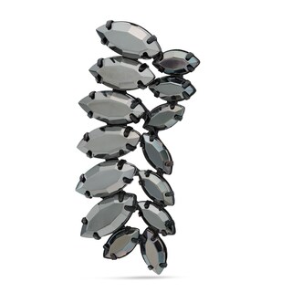 Marquise-Cut Cubic Zirconia Ear Cuff Single Earring in Grey Metal