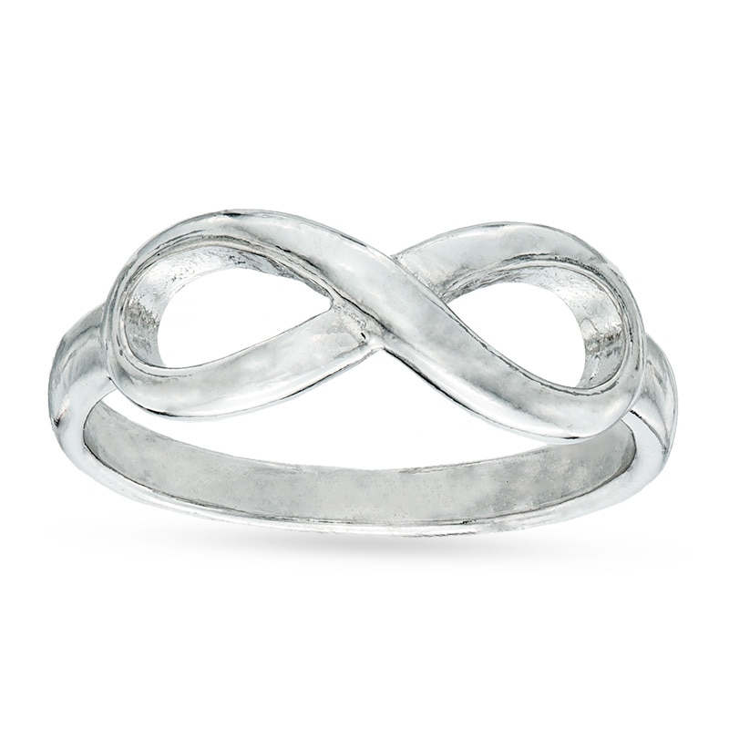 Sideways Infinity Knuckle Ring in Sterling Silver - Size 4