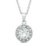 Thumbnail Image 1 of 7mm Crystal Frame Pendant in White Rhodium Brass
