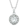 Thumbnail Image 0 of 7mm Crystal Frame Pendant in White Rhodium Brass