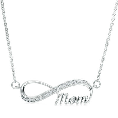 Sterling Silver Solid CZ Sideways Infinity 