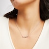 Thumbnail Image 1 of Cubic Zirconia Sideways Infinity with "Mom" Necklace in Sterling Silver