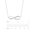 Thumbnail Image 2 of Cubic Zirconia Sideways Infinity with "Mom" Necklace in Sterling Silver