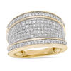 1/2 CT. T.W. Diamond Concave Band in 10K Gold - Size 7