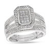 Thumbnail Image 0 of 1/4 CT. T.W. Diamond Octagonal Cluster Bridal Set in 10K White Gold - Size 7