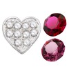 Thumbnail Image 1 of Floating Lockets Crystal Heart Charm in Alloy with Red and Pink Crystal Solitaires