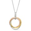 Diamond Accent Circles Pendant in Sterling Silver and 14K Two-Tone Gold Plate