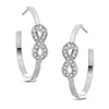 Crystal Infinity Hoop Earrings in White Rhodium Brass