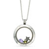 Thumbnail Image 2 of Floating Lockets Tilted Heart Pendant in Stainless Steel - 20"