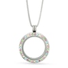Thumbnail Image 1 of Floating Lockets Multi-Color Crystal Circle Pendant in Stainless Steel - 20"