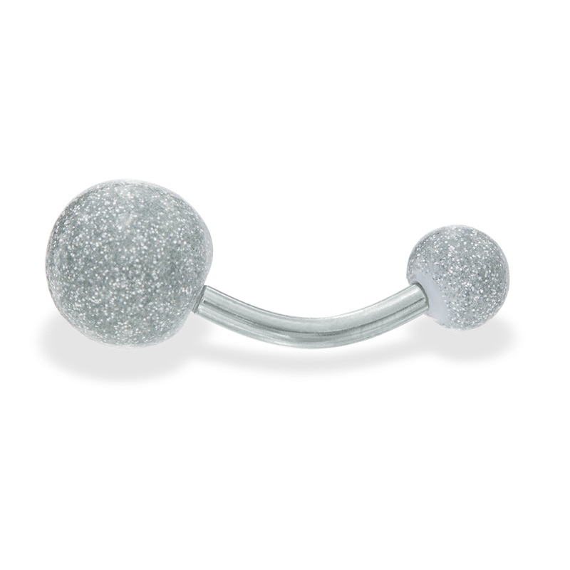 Main Image 1 of 014 Gauge Glitter Belly Button Ring in Stainless Steel - 5/8"