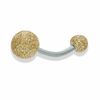 Thumbnail Image 1 of 014 Gauge Yellow Glitter Belly Button Ring in Stainless Steel - 5/8"