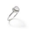 5.5mm Heart-Shaped Cubic Zirconia Frame Ring in Sterling Silver - Size 6