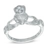 Thumbnail Image 1 of Cubic Zirconia Claddagh Ring in Sterling Silver - Size 9