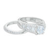 Thumbnail Image 0 of 7mm Cubic Zirconia Bridal Set in Sterling Silver - Size 6