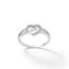 Cubic Zirconia Heart In Heart Ring in Sterling Silver - Size 6