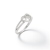 Cubic Zirconia Heart In Heart Ring in Sterling Silver - Size 6