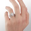 Cubic Zirconia Cushion Frame Bridal Set in Sterling Silver - Size 5