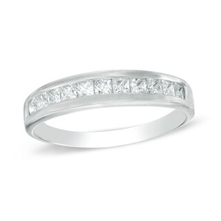 Princess-Cut Cubic Zirconia Band in Sterling Silver - Size 9