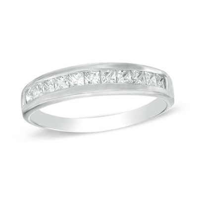 Princess-Cut Cubic Zirconia Band in Sterling Silver - Size 9
