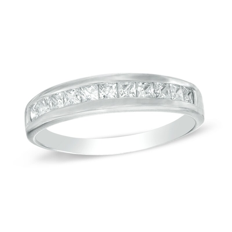 Princess-Cut Cubic Zirconia Band in Sterling Silver - Size 9