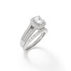 Cubic Zirconia Cushion Frame Bridal Set in Sterling Silver - Size 9
