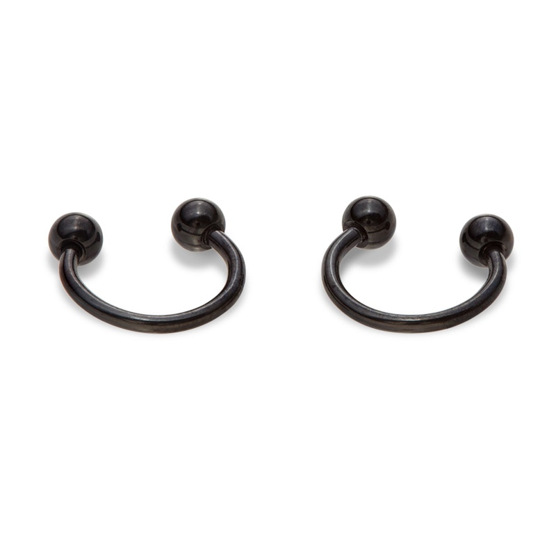 Black Ion Plated Horseshoe Pair - 18G 5/16"