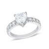 6.5mm Heart-Shaped Cubic Zirconia Ring in Sterling Silver - Size 5