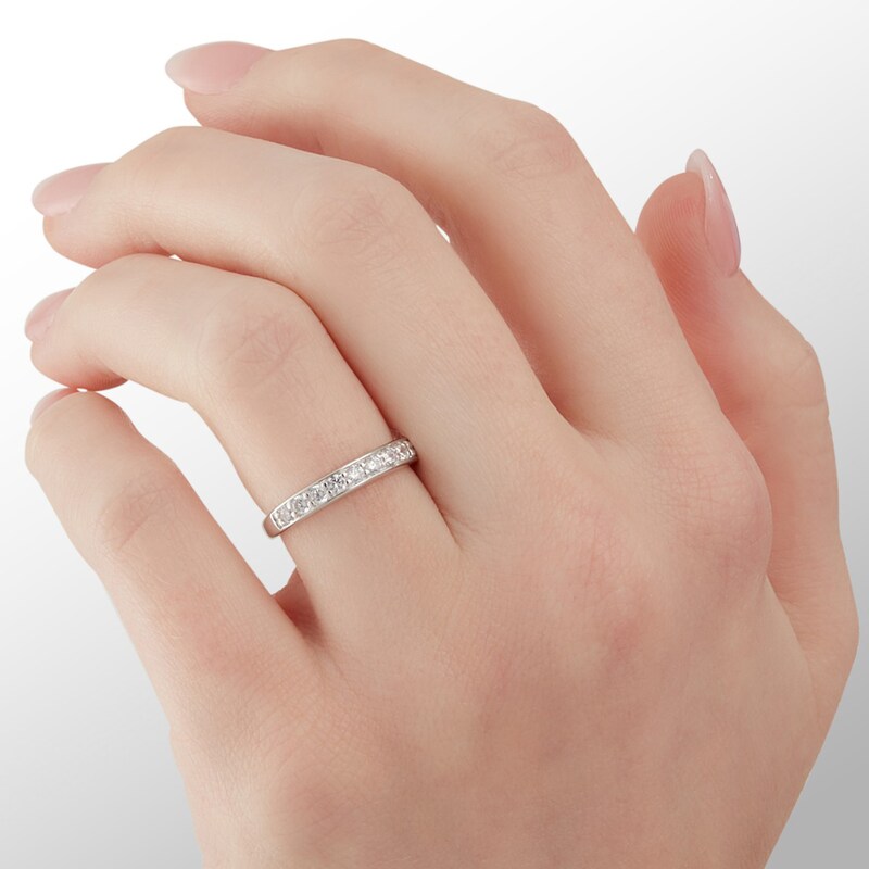 Cubic Zirconia Band in Sterling Silver