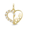 Thumbnail Image 0 of Cubic Zirconia "LOVE" Heart Necklace Charm in 10K Solid Gold