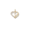 Thumbnail Image 0 of Cubic Zirconia "LOVE" Heart Necklace Charm in 10K Solid Gold