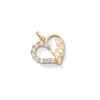 Thumbnail Image 3 of Cubic Zirconia "LOVE" Heart Necklace Charm in 10K Solid Gold