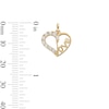 Thumbnail Image 4 of Cubic Zirconia "LOVE" Heart Necklace Charm in 10K Solid Gold