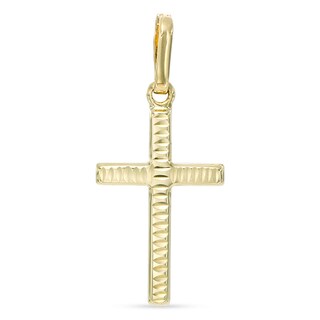 Diamond-Cut Cross Charm in 10K Gold