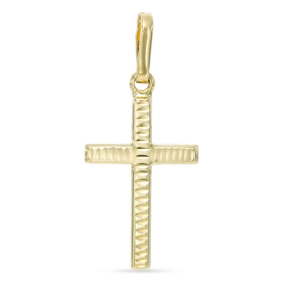 Diamond-Cut Cross Charm in 10K Gold