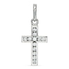 Cubic Zirconia Cross Charm in 10K White Gold
