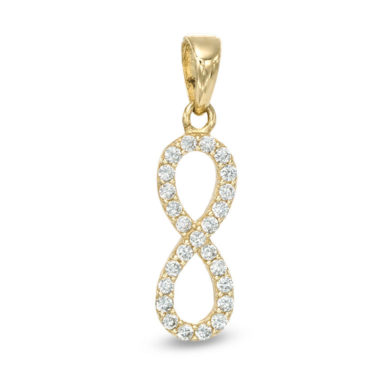 Main Image 1 of Cubic Zirconia Infinity Necklace Charm in 10K Gold