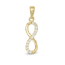 Cubic Zirconia Infinity Necklace Charm in 10K Solid Gold