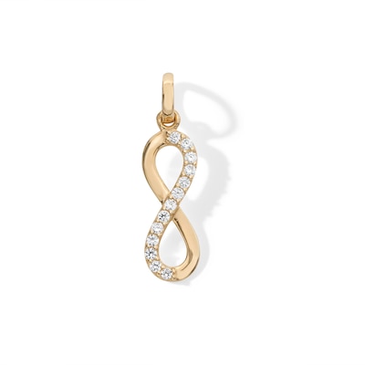 10K Solid Gold CZ Infinity Necklace Charm
