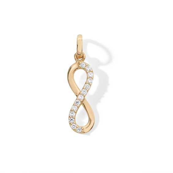 Cubic Zirconia Infinity Necklace Charm in 10K Solid Gold