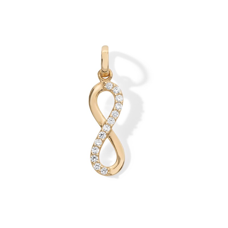 10K Solid Gold CZ Infinity Necklace Charm