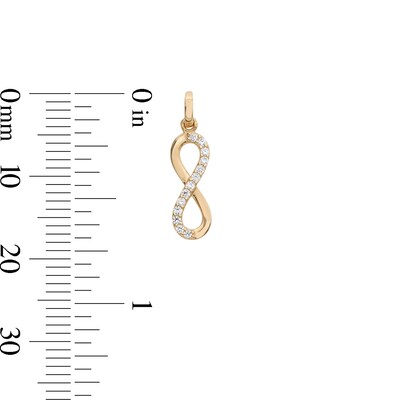 10K Solid Gold CZ Infinity Necklace Charm