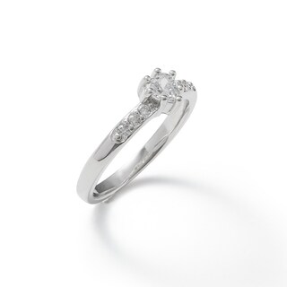 Child's 4mm Heart-Shaped Cubic Zirconia Ring in Sterling Silver - Size 4