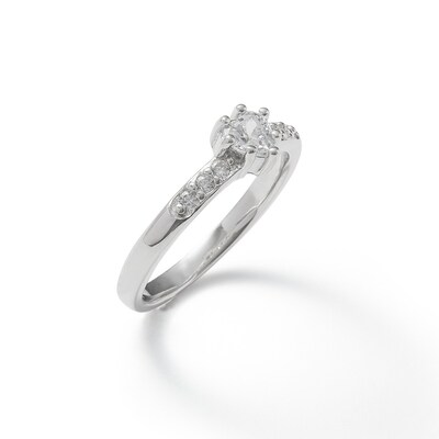 Child's 4mm Heart-Shaped Cubic Zirconia Ring in Sterling Silver - Size 4