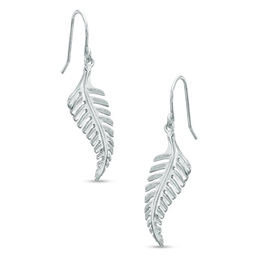 Leaf Dangle Drop Earrings in Sterling Silver
