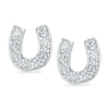 Thumbnail Image 1 of Cubic Zirconia Horseshoe Stud Earrings in Sterling Silver